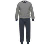 Pyjama AMMANN "Herren Pyjama lang, Rundhals Nightwear / Frottee", Herren, Gr. 52, blau (dunkelblau), Obermaterial: 100% Baumwolle CO., Homewear-Sets Pyjama (90684700-52) dunkelblau