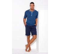Pyjama AUTHENTIC LE JOGGER, Herren, Gr. 56/58 (XL), blau (blau, gestreift, marine), Jersey, Obermaterial: 100% Baumwolle, gestreift, Basic, bequem kurz, Rundhals, abgesteppte Kante, Homewear-Sets Pyja