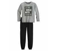 Pyjama AUTHENTIC LE JOGGER Gr. 158/164, schwarz (meliert-grau-schwarz) Kinder Homewear-Sets (802537-158) meliert-grau-schwarz