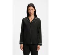 Pyjama BOSS "Dreamline_Long Set", Damen, Gr. L, schwarz (schwarz 001), Jersey, Obermaterial: 95% Modal, 5% Elasthan, lang, Homewear-Sets Pyjama, aus Stretch-Jersey mit Logo-Stickerei (88266524-L) schw