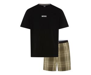 Pyjama BOSS "Easy Short Set", Herren, Gr. M, open grün 348, Jersey, Obermaterial: 100% Baumwolle, Basic, Rundhals, Homewear-Sets Pyjama (92898935-M) open grün 348