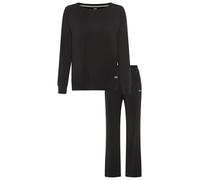 Pyjama BOSS "ELEMENT", Damen, Gr. M, schwarz 001, Jersey, Obermaterial: 95% Viskose, 5% Elasthan, normal, Rundhals, Homewear-Sets Pyjama (42715663-M) schwarz 001