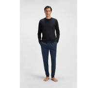 Pyjama BOSS "Relax Long Set", Herren, Gr. XL, dunkelblau 405, Jersey, Obermaterial: 100% Baumwolle, unifarben, regular fit, Rundhals, Homewear-Sets, Neuheit, Oberteil unifarben, Unterteil gemustert (5