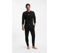 Pyjama BOSS "Xmas Long Set", Herren, Gr. M, schwarz (schwarz 001), Jersey, Obermaterial: 100% Baumwolle, unifarben, regular fit lang, Rundhals, abgesteppte Kante, Homewear-Sets Pyjama, in Genschenkbox