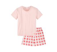 Pyjama BUFFALO, Mädchen, Gr. 146/152, apricot kariert, Jersey, Obermaterial: 100% Baumwolle, kariert, kurz, Rundhals, abgesteppte Kante, Homewear-Sets Pyjama, Mädchen - kurzer Schlafanzug mit karierte