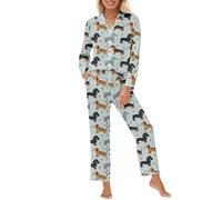 Pyjama Damen Bündchen Sleepshirt Sauna Sale Pyschama Romantisches Flausch Desiree Reissverschluss Elegant Babydoll Moderner Boyfriend Bauchfrei Halbarm Pferde Privacy Gravur Besondere Pflegenachthemd