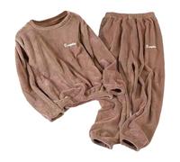 Pyjama Damen Lounge Set Weich Kuschelig Hausanzug Kuschelanzug Kuschel Pyjama Sleepwear Thermo Frauen Pjs Lang Partner Freizeitanzug Partner Pyjama