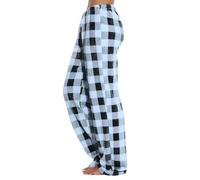 Pyjama Damen Weihnachten Pants Flanell Flanell Schlafanzughose Hose Karierter Pijama Schlafanzug Schlafanzughose Flauschige Halloween Pyjama Damen Flauschige Hose Hellblau XS