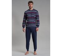 Pyjama GÖTZBURG, Herren, Gr. 54, blau, Single Jersey, Obermaterial: 60% Baumwolle, 40% Polyester, lang, Rundhals, Homewear-Sets Pyjama (78484610-54) blau