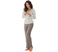 H.I.S Pyjama, mit leicht ausgestelltem Hosenbein 40/42 beige Damen Pyjamas Nachtwäsche Damenwäsche Pyjama 40/42 creme, taupe