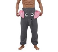 Pyjama Hose für Herren, Elefanten Hose mit Rüssel Männer Lustig Locker Pyjamahose Elefantenrüssel Pyjama Lang Elefanten Hose Flanellhose Elefantenhosen Schlafanzughose