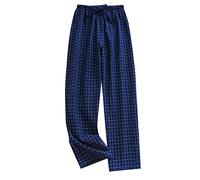 Pyjama Hose Herren Lang Pyjamahose Schlafanzug Schlafanzughose Karierte Pyjama Pants Schlaf Hose Oversized Hosen Herren Lange Karierte Pyjamahose Haushose 01 Marine XXL
