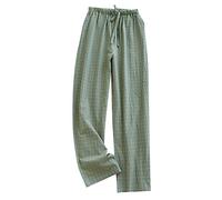 Pyjama Hose Herren Lang Pyjamahose Schlafanzug Schlafanzughose Karierte Pyjama Pants Schlaf Hose Oversized Hosen Herren Lange Karierte Pyjamahose Haushose 01 Grün M