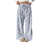 Pyjama Hose Schlafanzug Damen Pyjamas Hosen Lang Flanell Pyjama Hose Schlafhose Weich Kawaii Pyjamas Bequeme Schlafanzughose Frauen Anime Cartoon Casual Herbst-Winter