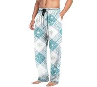 Pyjama Hosen Damen Herren Baggy Weite Beine Schlafanzughose Unisex Palazzo Weihnachtshose Gerade Schlafhose Elastische Taille Chinohose Loose Fit Stoffhose Weihnachten Partyhose Silvester Outfit