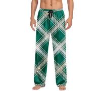 Pyjama Hosen Damen Herren Baggy Weite Beine Schlafanzughose Unisex Palazzo Weihnachtshose Gerade Schlafhose Elastische Taille Chinohose Loose Fit Stoffhose Weihnachten Partyhose Silvester Outfit