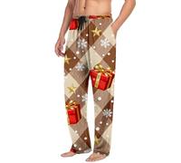Pyjama Hosen Damen Herren Baggy Weite Beine Schlafanzughose Unisex Palazzo Weihnachtshose Gerade Schlafhose Elastische Taille Chinohose Loose Fit Stoffhose Weihnachten Partyhose Silvester Outfit