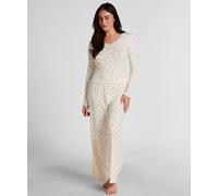 Pyjama HUNKEMÖLLER "Daisy Pyjamahose", Damen, Gr. XL, weiß, 45% Viskose, 45% Baumwolle, 10% Elasthan, Homewear-Sets Pyjama (85280414-XL) weiß