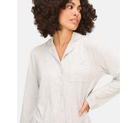 Pyjama HUNKEMÖLLER "Essential Jersey Long-Sleeved Jacket", Damen, Gr. M, grau, 92% Viskose, 8% Elasthan, Homewear-Sets Pyjama (81789129-M) grau