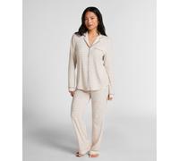 Pyjama HUNKEMÖLLER "Essential Jersey Pants", Damen, Gr. M, beige (weiß), 92% Viskose, 8% Elasthan, Homewear-Sets Pyjama (97559145-M) weiß