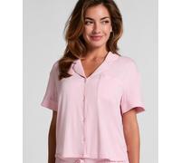 Pyjama HUNKEMÖLLER "Essential Jersey Short-Sleeved Jacket", Damen, Gr. XS, rosa, 92% Viskose, 8% Elasthan, Homewear-Sets Pyjama (20371409-XS) rosa