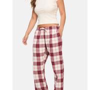 Pyjama HUNKEMÖLLER "Flannel Pyjama Pants", Damen, Gr. XS, rot (weiß), 100% Baumwolle, Homewear-Sets Pyjama (40207156-XS) weiß