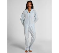 Pyjama HUNKEMÖLLER "Gestreifte Hose aus gewebter Baumwolle", Damen, Gr. L, blau, 100% Baumwolle, Homewear-Sets Pyjama (64651025-L) blau