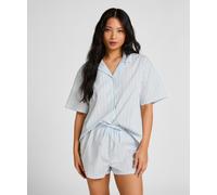 Pyjama HUNKEMÖLLER "Gestreiftes Baumwolljacke", Damen, Gr. S, blau, 100% Baumwolle, Homewear-Sets Pyjama (55556162-S) blau