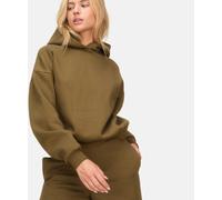Pyjama HUNKEMÖLLER "Hoodie Brushed Sweat", Damen, Gr. XS, braun (grün), 65% Baumwolle, 35% Polyester, Homewear-Sets Pyjama (94443336-XS) grün