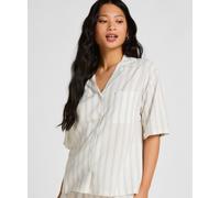 Pyjama HUNKEMÖLLER "Jacke Leinen", Damen, Gr. L, weiß, 70% Viskose, 30% Leinen, Homewear-Sets Pyjama (24940920-L) weiß