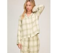 Pyjama HUNKEMÖLLER "Jacket Longsleeve Woven", Damen, Gr. M, grün, 50% Baumwolle, 50% Viskose, Homewear-Sets Pyjama (72724436-M) grün