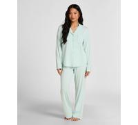 Pyjama HUNKEMÖLLER "Jersey-Hose Essential", Damen, Gr. S, blau, 92% Viskose, 8% Elasthan, Homewear-Sets Pyjama (42924866-S) blau