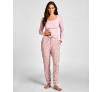 Pyjama HUNKEMÖLLER "Jersey Pyjama Pants", Damen, Gr. S, rosa, 95% Viskose, 5% Elasthan, Homewear-Sets Pyjama (78692741-S) rosa