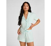 Pyjama HUNKEMÖLLER "Jersey-Shorts Essential", Damen, Gr. L, grün, 92% Viskose, 8% Elasthan, Homewear-Sets Pyjama (39468858-L) grün