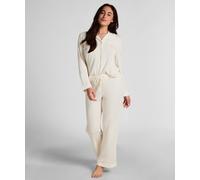 Pyjama HUNKEMÖLLER "Langärmelige Jersey-Jacke Essential", Damen, Gr. XS, weiß, 92% Viskose, 8% Elasthan, Homewear-Sets Pyjama (79961235-XS) weiß