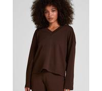 Pyjama HUNKEMÖLLER "Lounge Top Audrey", Damen, Gr. L, braun, 50% Baumwolle, 50% Modal, Homewear-Sets Pyjama (78432643-L) braun