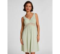 Pyjama HUNKEMÖLLER "Nora Lace Slip Dress", Damen, Gr. XS, grün, 95% Viskose, 5% Elasthan, Homewear-Sets Pyjama (99090027-XS) grün