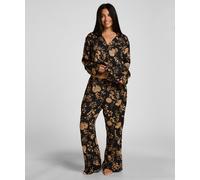 Pyjama HUNKEMÖLLER "Pants Woven Print", Damen, Gr. M, schwarz, 81% Viskose, 19% Lyocell, Homewear-Sets Pyjama (25941547-M) schwarz