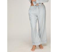 Pyjama HUNKEMÖLLER "Petite Pyjama-Hose Woven", Damen, Gr. S, blau, 50% Viskose, 50% Baumwolle, Homewear-Sets Pyjama (26586168-S) blau