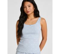 Pyjama HUNKEMÖLLER "Pointelle Singlet", Damen, Gr. L, blau, 95% Baumwolle, 5% Elasthan, Homewear-Sets Pyjama (75626722-L) blau