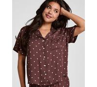 Pyjama HUNKEMÖLLER "Pyjama Jacket Satin", Damen, Gr. M, braun, 70% Viskose, 30% Lyocell, Homewear-Sets Pyjama (76624915-M) braun