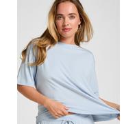 Pyjama HUNKEMÖLLER "Pyjama Oberteil Jersey Kurzarm", Damen, Gr. XS, blau, 92% Viskose, 8% Elasthan, Homewear-Sets Pyjama (17463438-XS) blau