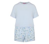 Pyjama HUNKEMÖLLER "Pyjama Set Daisy", Damen, Gr. XL, blau, 95% Viskose, 5% Elasthan, Homewear-Sets Pyjama (84100248-XL) blau
