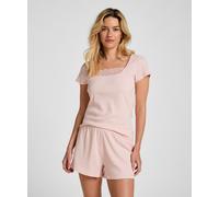 Pyjama HUNKEMÖLLER "Pyjama-Set", Damen, Gr. S, rosa, 45% Viskose, 45% Baumwolle, 10% Elasthan, Homewear-Sets Pyjama (32207337-S) rosa