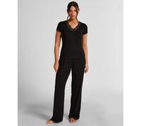 Pyjama HUNKEMÖLLER "Pyjama Set Nana", Damen, Gr. S, schwarz, 100% Modal, Homewear-Sets Pyjama (26616540-S) schwarz