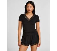 Pyjama HUNKEMÖLLER "Pyjama Set Nana", Damen, Gr. XS, schwarz, 92% Modal, 8% Elasthan, Homewear-Sets Pyjama (95440722-XS) schwarz