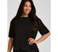 Pyjama HUNKEMÖLLER "Pyjama Top Jersey Essential", Damen, Gr. M, schwarz, 92% Viskose, 8% Elasthan, Homewear-Sets Pyjama (42546914-M) schwarz