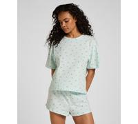 Pyjama HUNKEMÖLLER "Pyjamaset Baumwoll", Damen, Gr. XS, grün, 100% Baumwolle, Homewear-Sets Pyjama (86920547-XS) grün