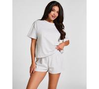 Pyjama HUNKEMÖLLER "Pyjamaset Cotton", Damen, Gr. M, grau, 100% Baumwolle, Homewear-Sets Pyjama (58226526-M) grau