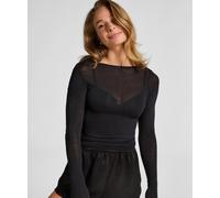 Pyjama HUNKEMÖLLER "super soft Boatneck shirt with Cashmere", Damen, Gr. L, schwarz, 85% Modal, 10% Kaschmirwolle, 5% Elasthan, Homewear-Sets Pyjama (53822764-L) schwarz